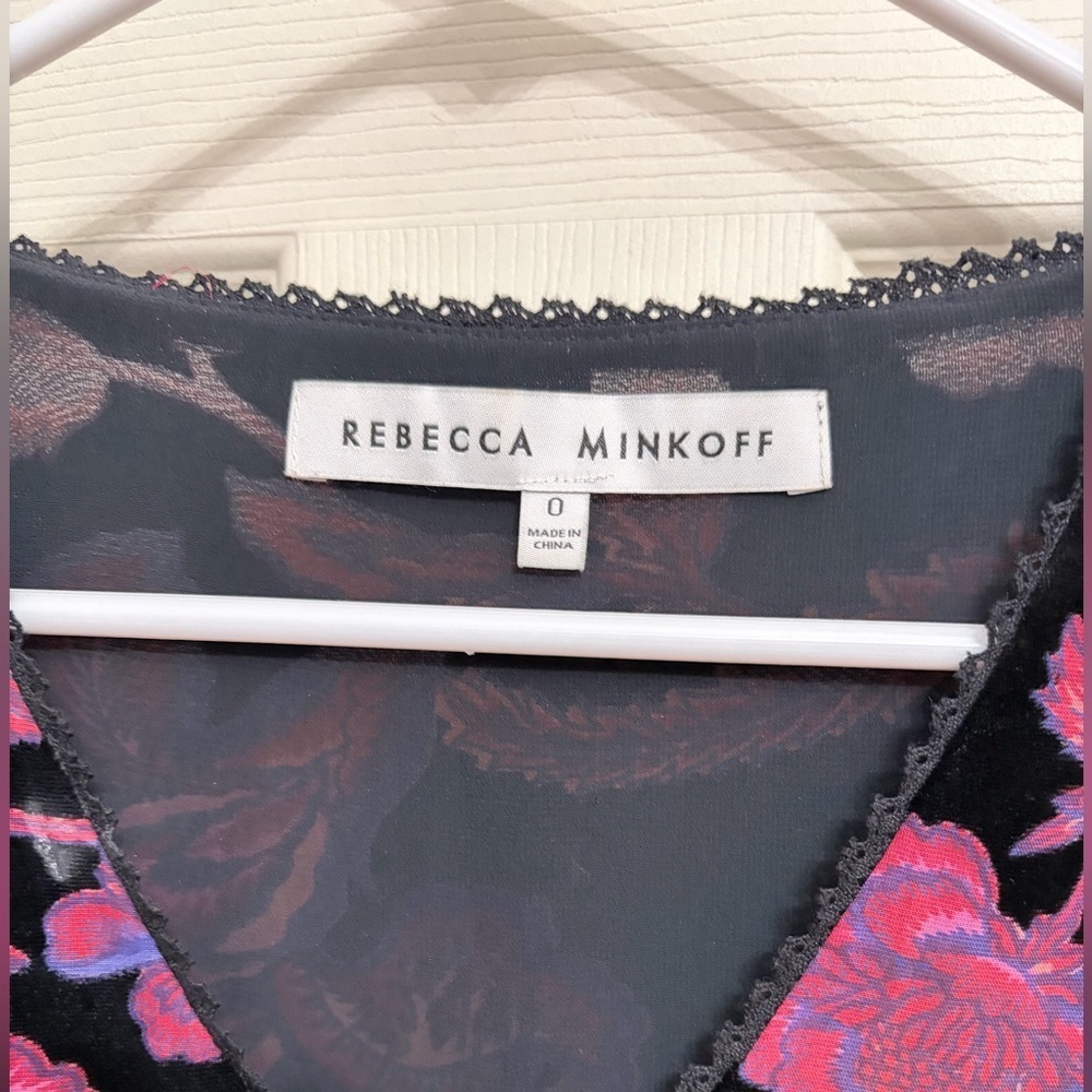 Rebecca Minkoff Arlette Botanical Burnout Velvet Dress black floral velvet dress - Picture 2 of 4